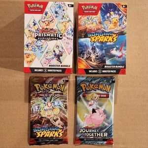 Pokemon Prismatic Evolutions Booster Bundle × Surging Sparks ×2 Packs NEW SEALED